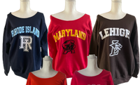 Off the Shoulder Collegiate Crewneck