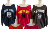 Off the Shoulder Collegiate Crewneck