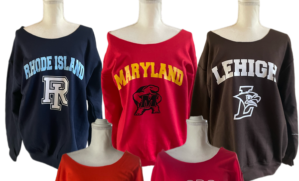 Off the Shoulder Collegiate Crewneck