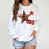 Varsity Leopard Star Crewneck Sweater