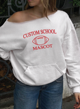 College Football Off The Shoulder Sweater with Pockets