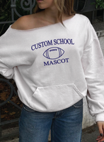 College Football Off The Shoulder Sweater with Pockets