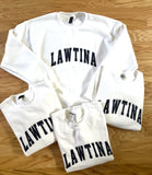 Embroidered Lawtina Crewneck Sweater