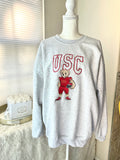 Embroidered Custom College Football Bear Crewneck Sweater