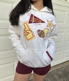 Custom College Pennant Embroidered Hoodie