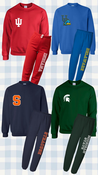 Custom College Varsity Sweat Set