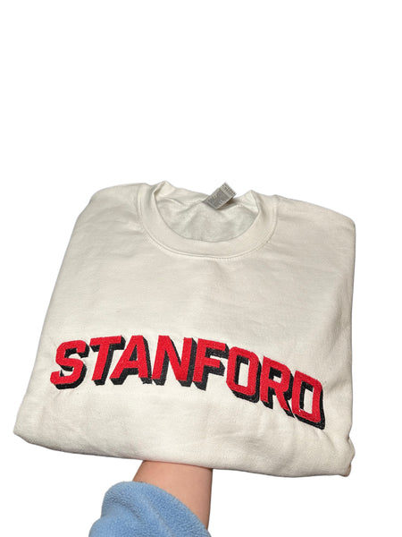 Embroidered Custom College Shadow text Sweater