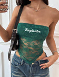 Embroidered Lace Tube Top