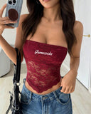 Embroidered Lace Tube Top