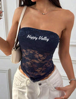 Embroidered Lace Tube Top