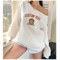 Embroidered Angel Off The Shoulder Crewneck