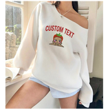 Embroidered Angel Off The Shoulder Crewneck
