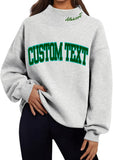 Embroidered Mock Neck Sweater With Neck Detail