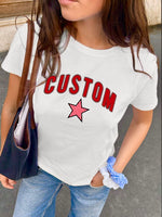Custom Embroidered Star Patchwork Tee