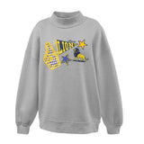 Embroidered Pennant Mock Neck Sweater