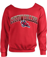 Off the Shoulder Ombré Varsity Sweater