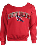 Off the Shoulder Ombré Varsity Sweater
