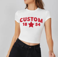 The Stitch Effect Cropped Baby Tee