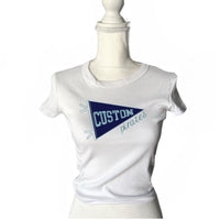 Custom Embroidered Pennant Baby Tee