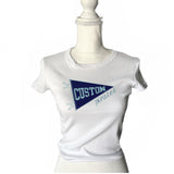 Custom Embroidered Pennant Baby Tee