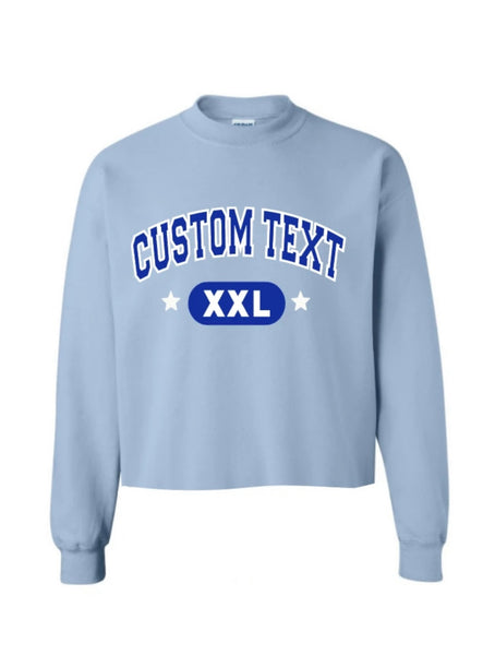 Custom XXL Star Cropped Crewneck Sweater