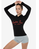 Embroidered Script Long Sleeve Hoodie
