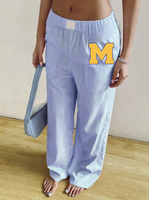 Custom College Logo Striped Pants