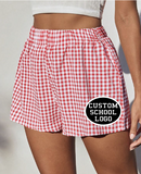 College Logo Gingham Shorts