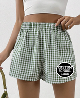 College Logo Gingham Shorts