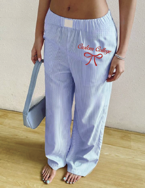 Custom College Ribbon Striped Pants