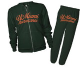 Custom College Cursive Named Zipper Hoodie Sweat Set