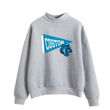 Embroidered Pennant Mascot Mock Neck