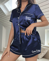 Satin College PJ Lounge Set