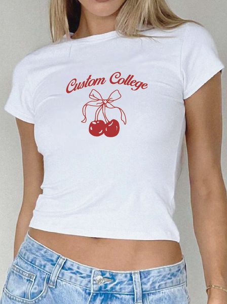 College Cherry Baby Tee