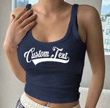 College Script Ribbed Tank