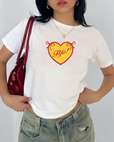 Custom College Heart Lace Bow Tee