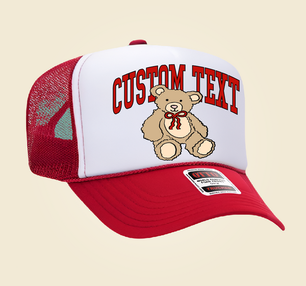 Custom College Sweet Teddy Foam Trucker Hat