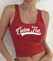 College Script Ribbed Tank