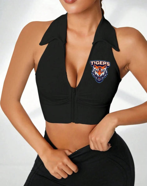 Custom College Zip Up Work Out Top