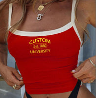 Custom College Western Color Block Tank Top