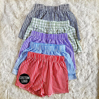 College Logo Gingham Shorts