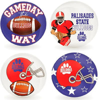 Custom Game Day Pin Back Button Football 4 PACK