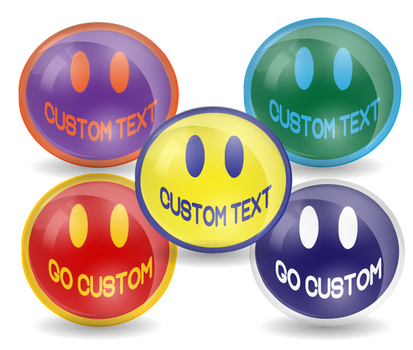 Custom Game Day Pin Back Button Smiley