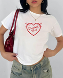 Custom College Heart Lace Bow Tee