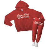 Custom College Cursive Named Zipper Hoodie Sweat Set