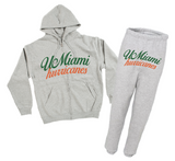 Custom College Cursive Named Zipper Hoodie Sweat Set