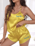 Satin College PJ Tank Lounge Set