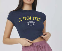 Cropped Football Baby Tee