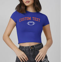 Cropped Football Baby Tee