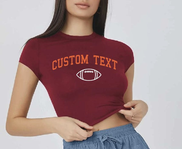 Cropped Football Baby Tee